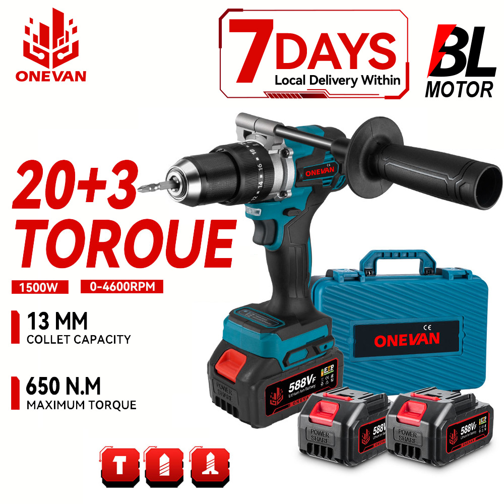 Power Tools Ingco - ONEVAN-taladro de impacto eléctrico sin escobillas,