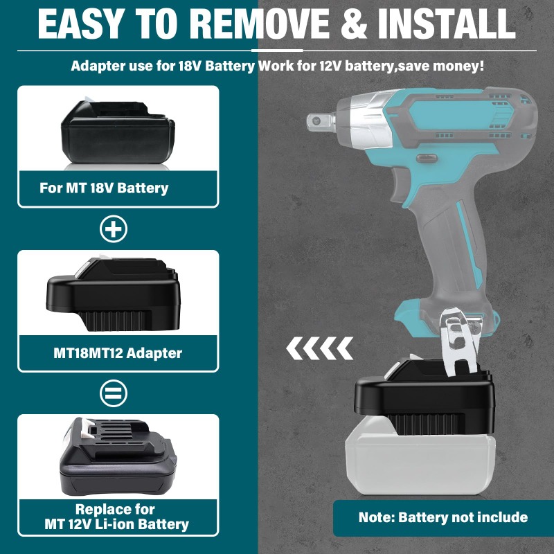 Adaptador de batería de herram - Power Tools Battery Adapter reseña y precio