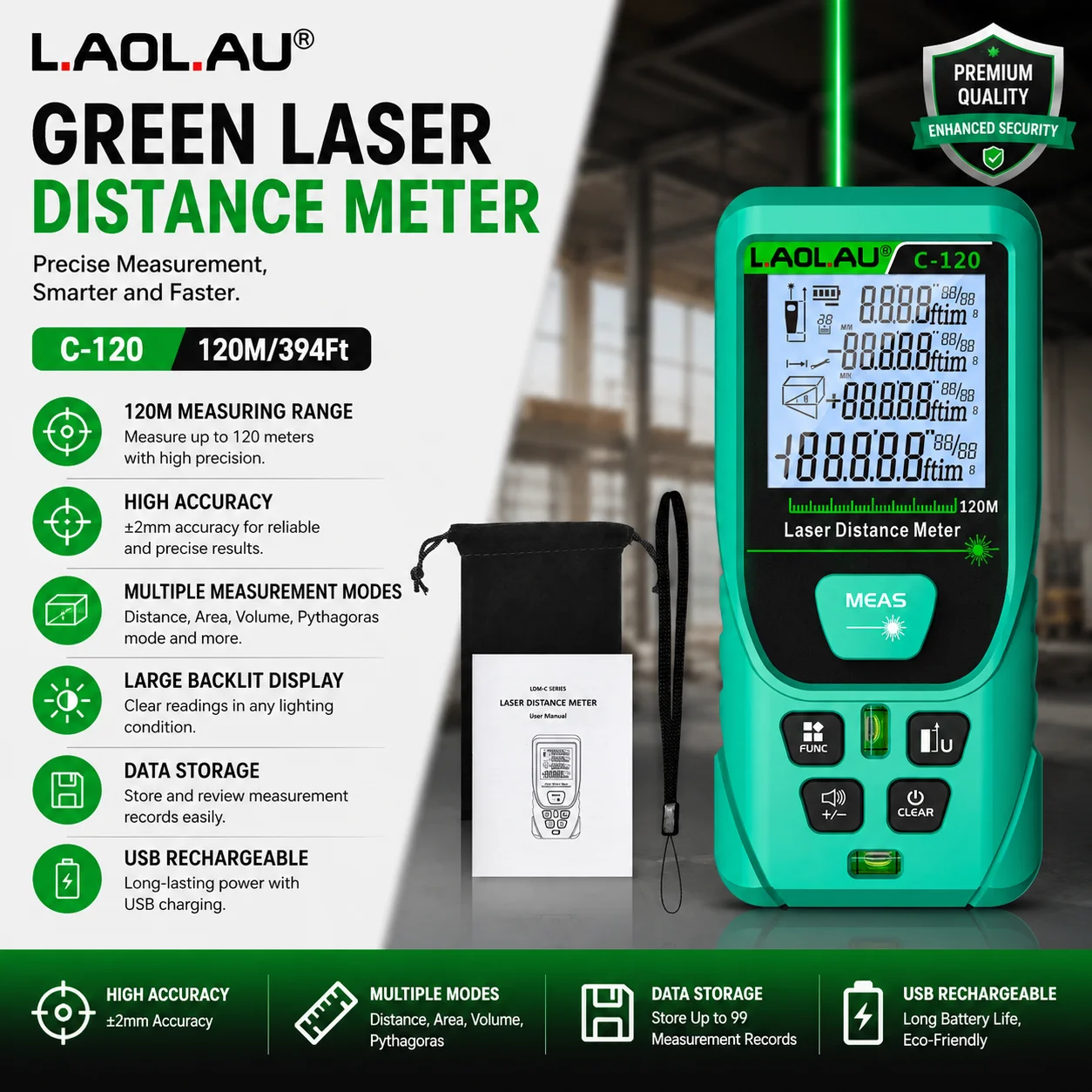 LAOLAU 50m/100m/120m/200m Medi - Power Tools Red reseña y precio